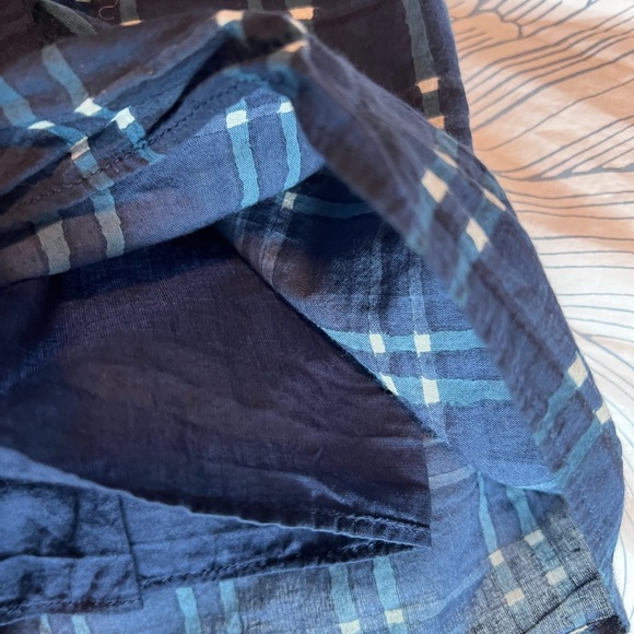 Madewell Pull-On Midi Skirt in Shibori Indigo Plaid Size Large - Picture 6 of 8